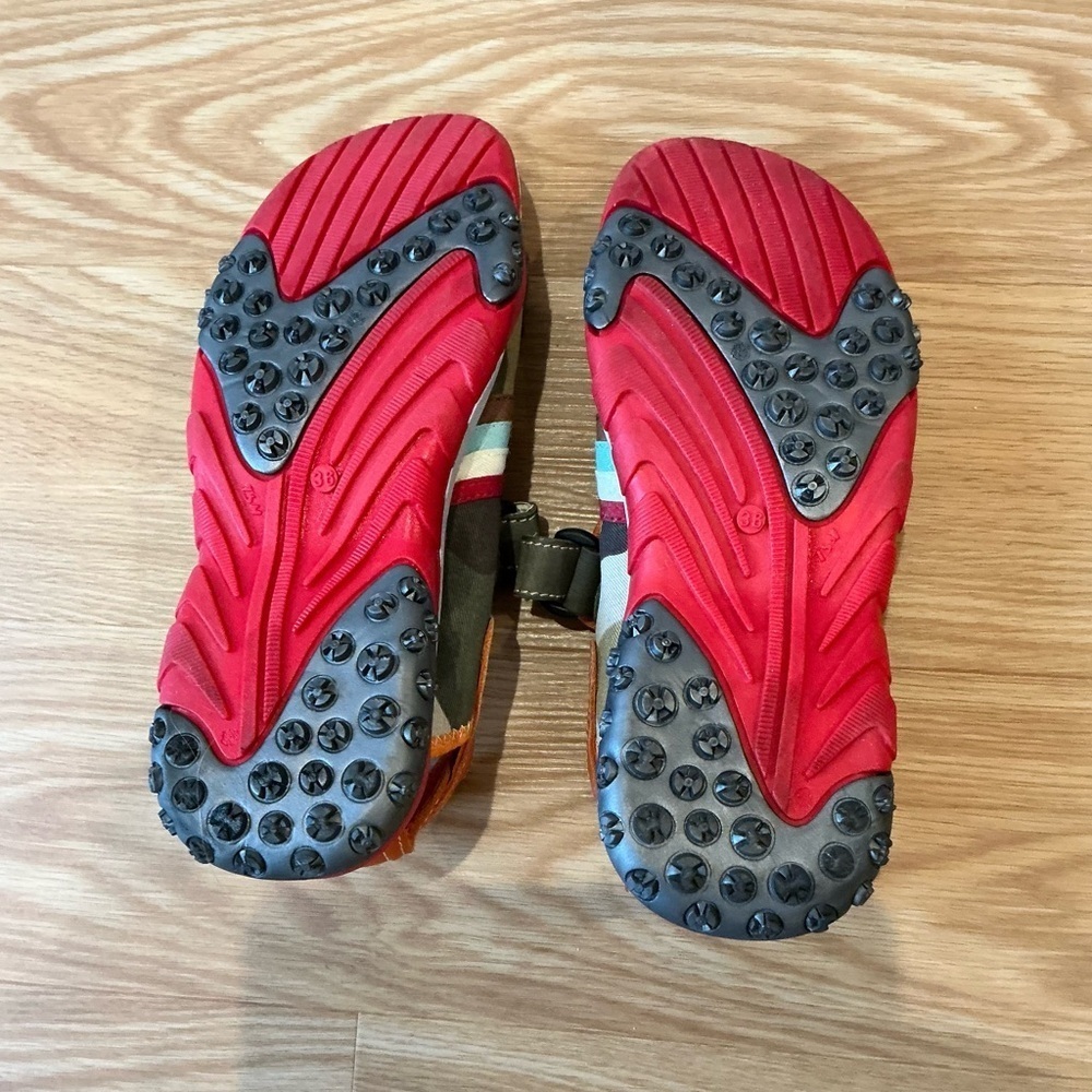 D&G Junior Sandals Camouflage Stripe Print Orange and Green Size 36 - Picture 10 of 11